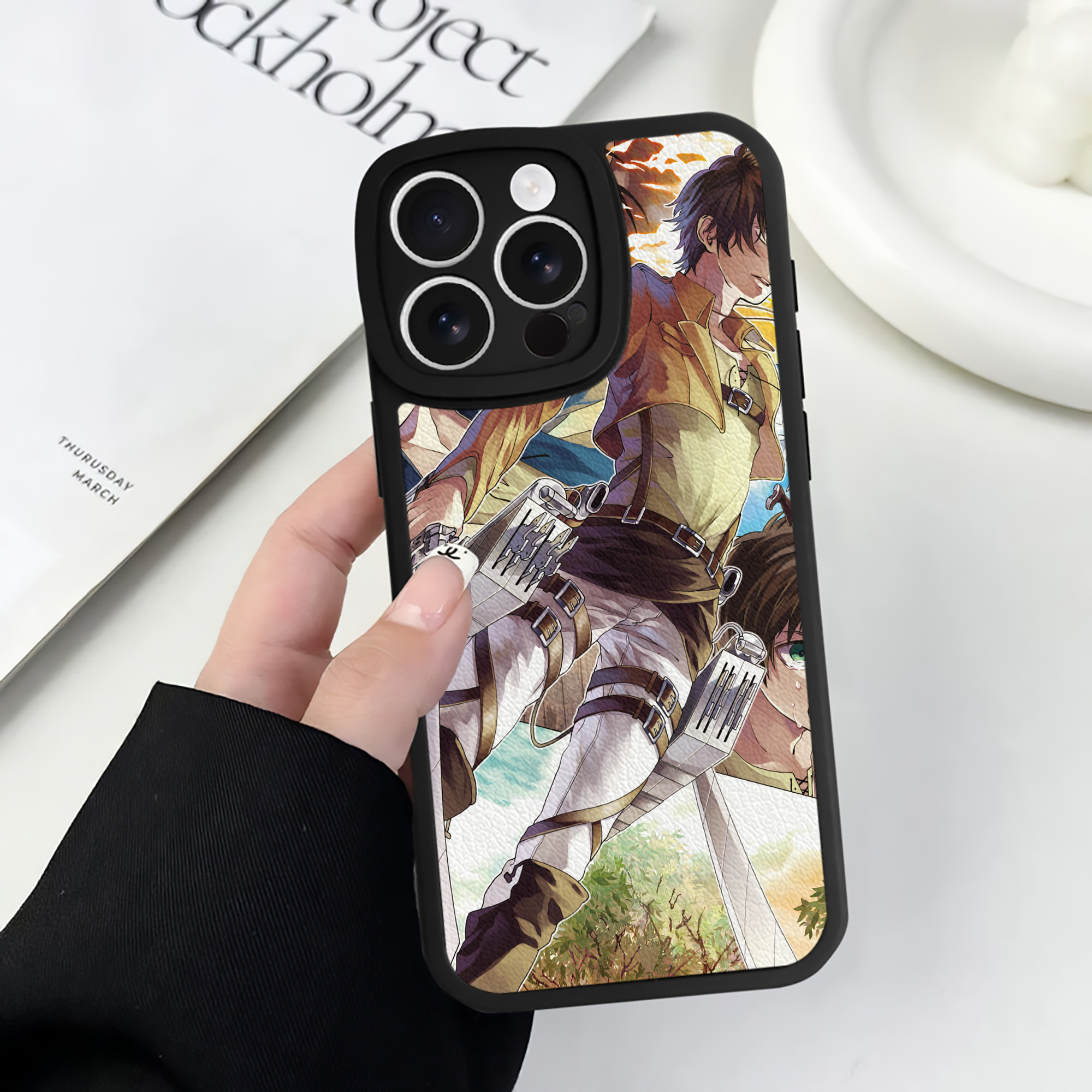 （画像用） 進撃の巨人 Attack on Titan 【iPhone 16シリーズ対応】シリコンスマホケース（レザー調） 材質：シリコン